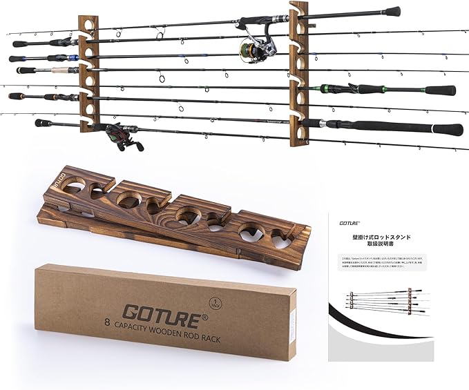 Goture Wood Fishing Rod Holder - Fishing Rod Rack ulasan dan harga