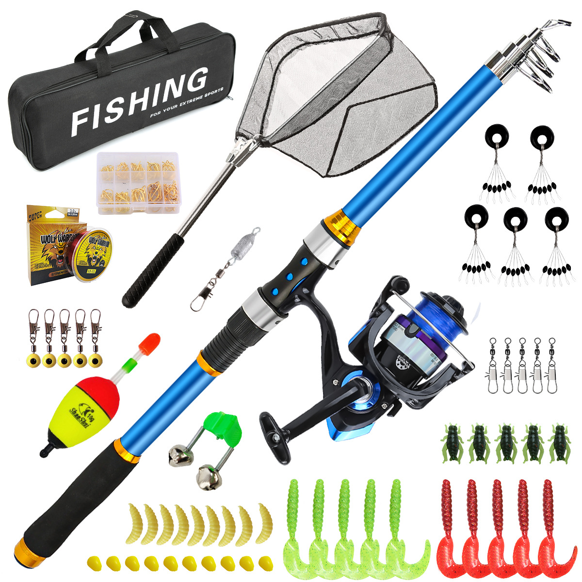 2.1-3.6M Telescopic Glass Fibe - Fishing Rod Carbon Fiber ulasan dan harga